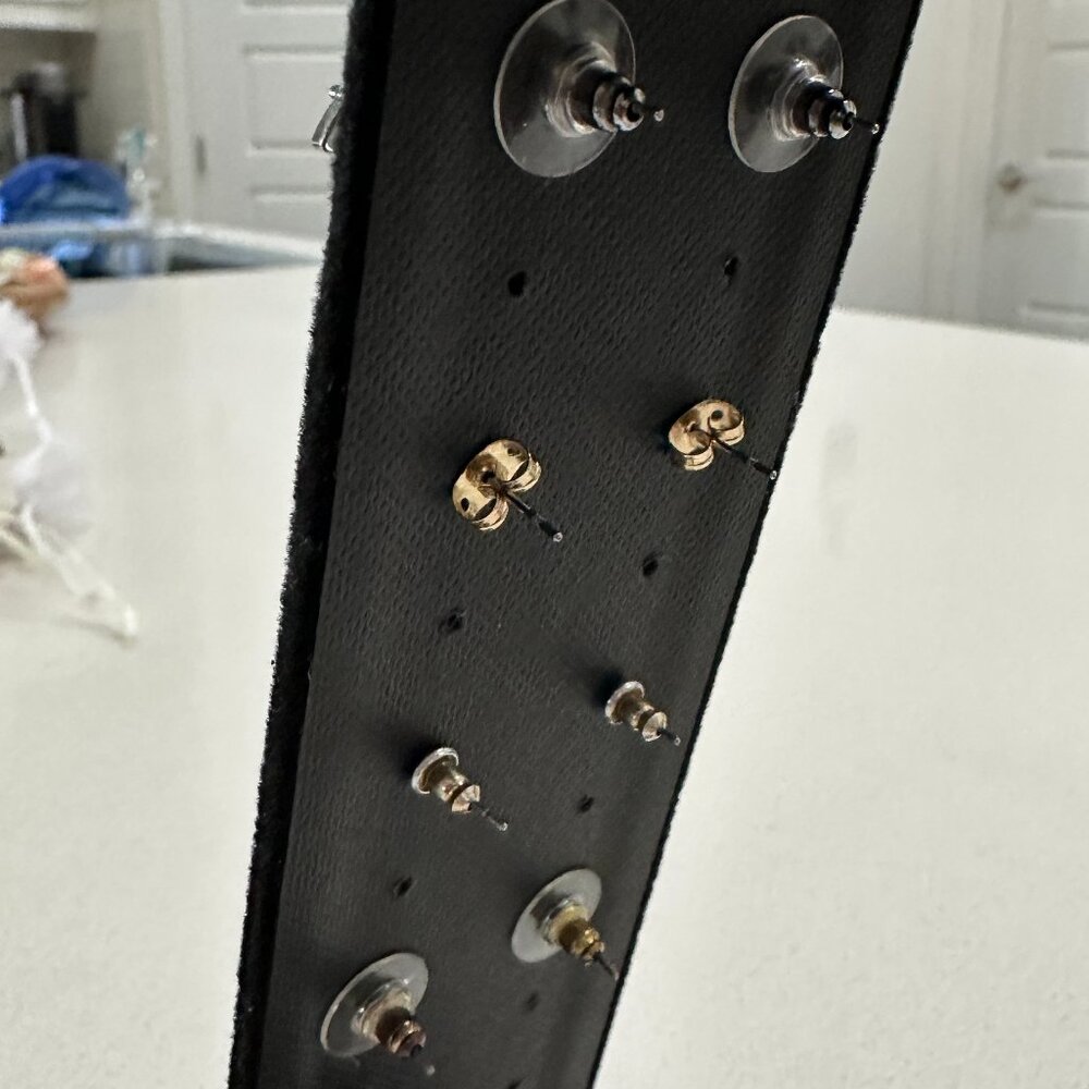 Four Pair Rhinestone Stud Earrings - image 3